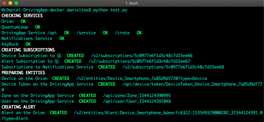Ejecución script test.py