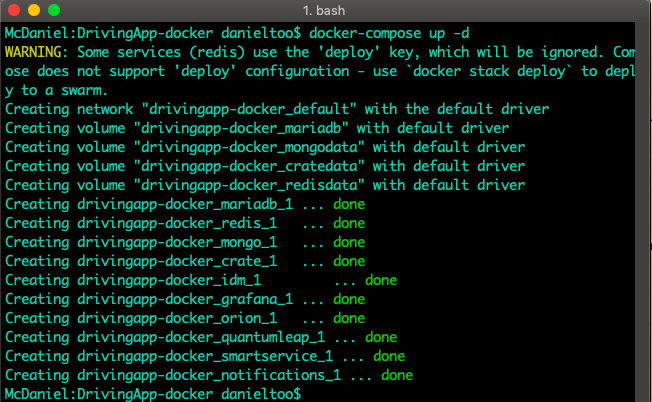 docker-compose up -d