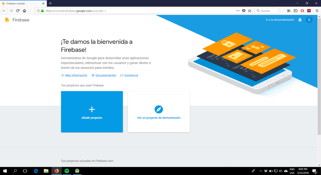 Bienvenida Firebase