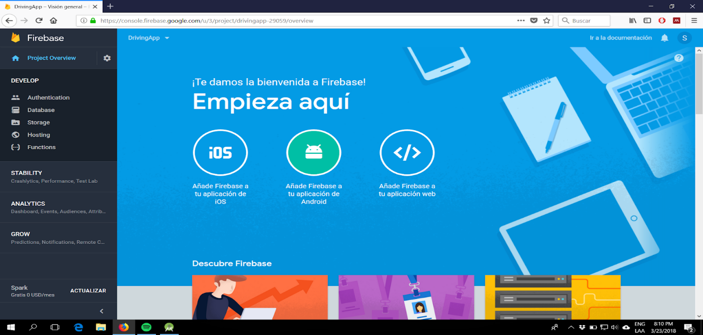 Consola Firebase