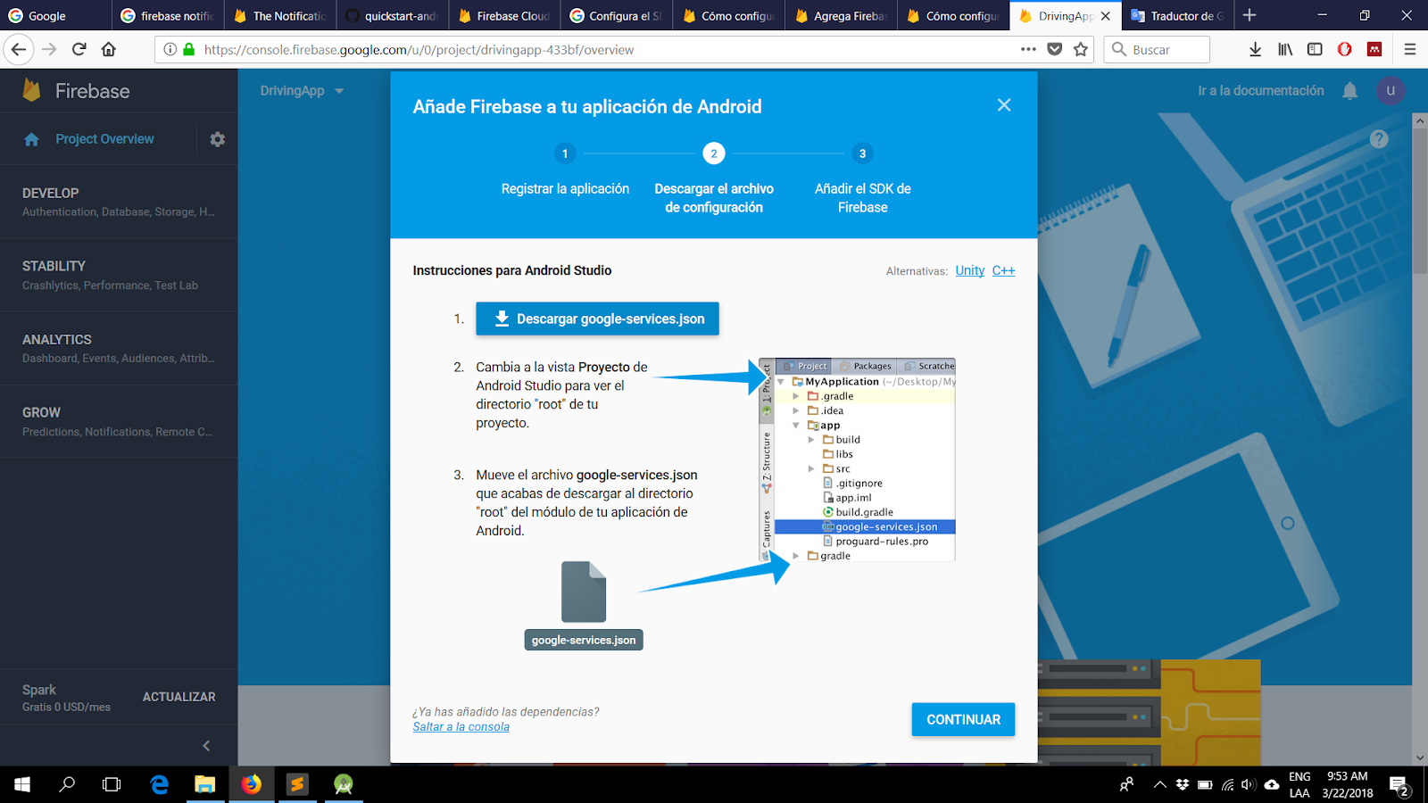 Añadir Firebase a la aplicación Android