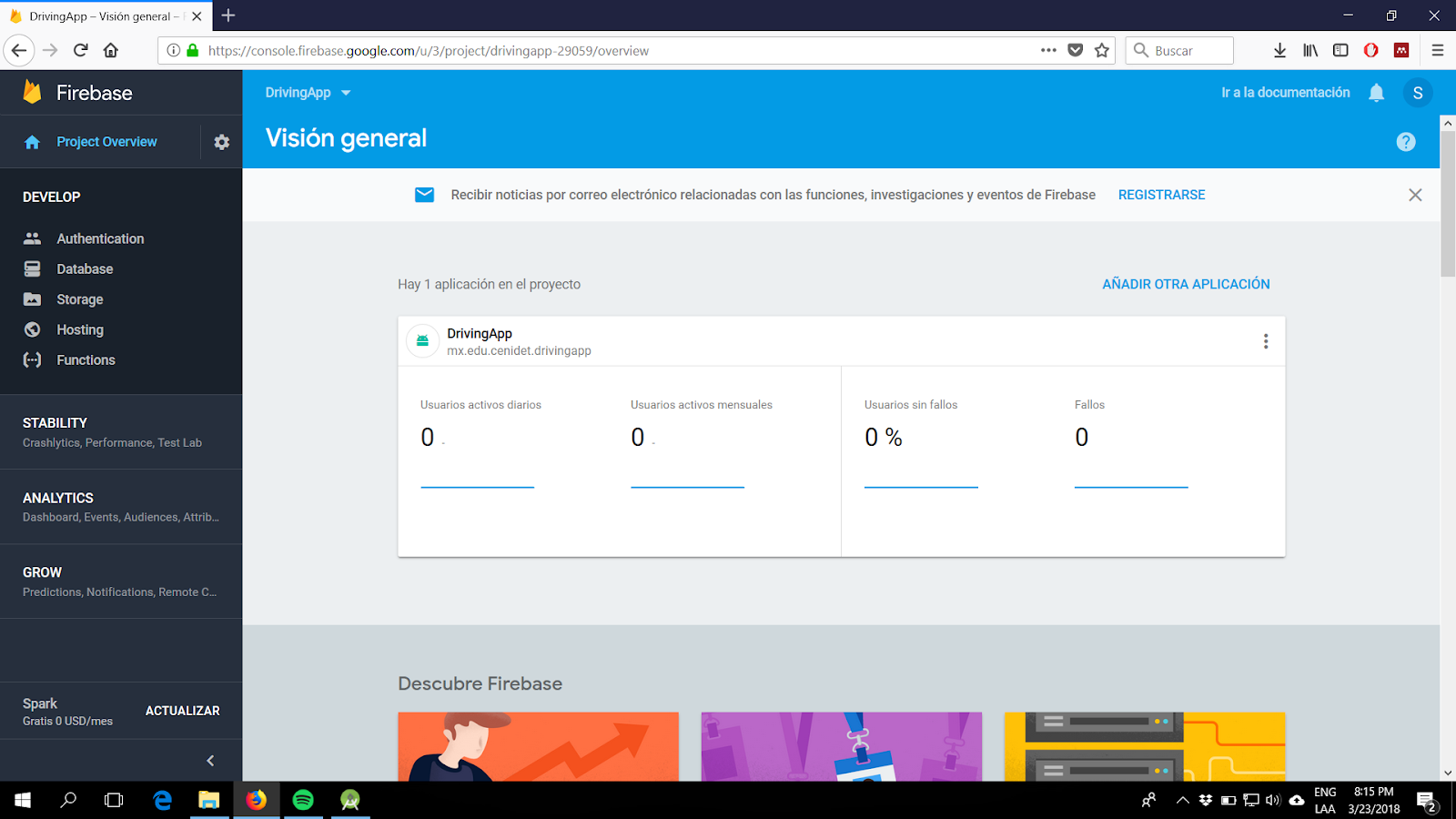 Firebase Panel de Administración